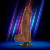 Jock Dark Bareskin Vibrating Dildo with Balls - 8 Inch